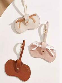 1pc Elegant Embossed Glasses Cover, Cute Hanging PU Leather Sunglasses Storage Bag, Portable Travel Eyewear Holder, Ideal Choice For Gifts