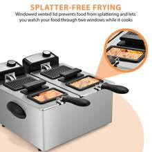 SUSTEAS 1500W Home Deep Fryer: A Kitchen Must-Have With Basket, Temp Control, Removable Lid & 2.5L Easy-Clean Pot - Ideal Gifts & Gift Ideas For Culinary Enthusiasts 304 Stainless Steel - Xem 6