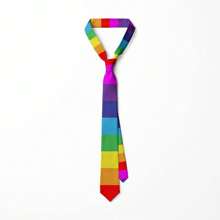 Unisex Rainbow Tie Creative Fashion Colorful Tie Pride Month Party 8cm Narrow Adjustable Soft Hand Tied Men Necktie