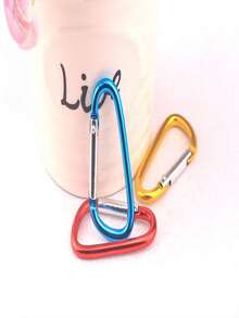 10 件混色铝制登山扣钥匙扣，露营配件，钓鱼，徒步旅行和钥匙扣，随机颜色钥匙扣夹，用于挂包 - 彩色 - 查看 8