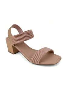 Women's Casual Sandals Thick Heel 5CM Elastic Straps Easy Fit Female Fashion - Rusty Rose - View 1