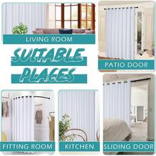 GRALI Cortinaérmica Recamara, Separador de Espacios Extraancho para Dormitorio, Tela Protección Privacidad, Lino, 254 X 241, 1 Panel - Estilo 1 - Blanco - Ver 7