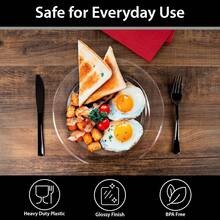 Tablesettings 30 Count Premium Quality Heavyweight 10.25 Inch Plastic Plates China Like Wedding And Party Dinnerware, Plastic Dinner Plates, Crystal Clear, 30 Count - Crystal Clear - View 11