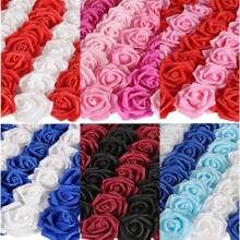 30 pièces Têtes de fleurs de rose artificielles en vrac, têtes de roses roses, fausses fleurs roses sans tige en mousse, mini fleurs de rose poussière rose pour DIY, Mariage, décoration de fête à domicile