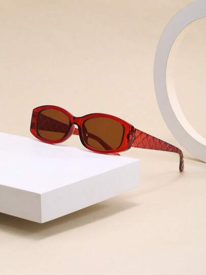 1 pieza Gafas de moda versátiles para hombre, diseño de impresión de leopardo en forma de rombo, forma ovalada con apariencia de alta gama, efecto estilizador, accesorio esencial para salir, conducir, hacer senderismo, vacaciones