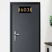 定制工具门牌号牌，现代门牌号牌，现代门牌号地址牌，亚克力门牌号/字母，平面粘贴式门牌号牌 - 多色1 - 查看 3