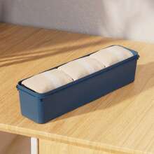 1pc Multifunctional Large Capacity Plastic Sock Storage Box, Convenient And Practical, Simple Style, Rectangular Shape, Solid Color Details, Suitable For Organizing Clothes, Socks And Other Small Items, Drawer Type Storage Basket, Applicable For Daily Home Clothes Organization