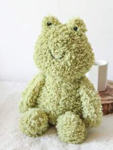 13.78英寸/35厘米可爱毛绒青蛙玩偶，柔软填充动物玩偶，精美家居装饰，理想的生日、圣诞节、情人节派对礼物 - 綠色 - 查看 2