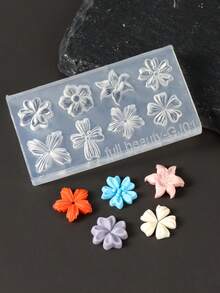 FULL BEAUTY 2pcs Spring Flower Petals Silicone Nail Mold Lily Cherry Blossom Floral DIY Design Manicure Template 3D Carving Nail Art Silicone Mold Stencil Reusable Tools - Clear - View 3