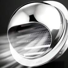 70-150mm Stainless Steel Wall/Ceiling Ventilation Louver, Air Vent Extractor Damper Grill With Insect Protection - Silver - View 1