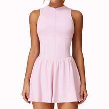 MFVIM 2025 Tennis Skort With Built-In Bra - A-Line Fit For Gym & Beach - Pink - View 7