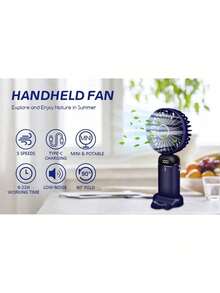 NetHong Mini Desk Fans Air Hand Held Fans USB Rechargeable Portable Fans Cooler Cooling Summer - Navy Blue - View 8
