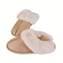 New Thickened Plush Home Slippers For Men And Women, Warm, Fashionable, Comfortable And Anti-Slip Indoor Slippers With Closed Toe