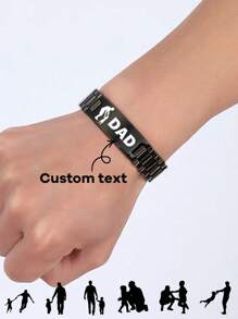 1 pièce Bracelet chaîne de bande de montre en acier inoxydable, cadeau de bijoux personnalisé pour homme, père, mari, petit ami, fête des pères, anniversaire, anniversaire, grand-père, fils, longueur réglable