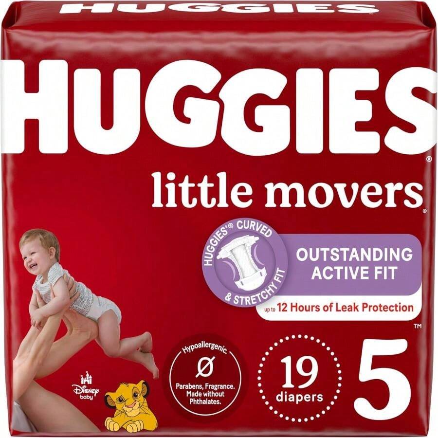 Huggies Size 4 Diapers, Little Movers Baby Diapers, Size 4 (22-37 Lbs), 150 Count, Packaging May Vary