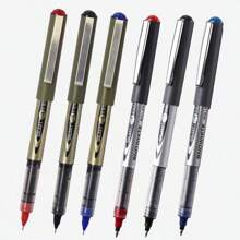 10pcs Liquid Ink Ballpoint Pens With Caps, Black/Red/Blue Ink, Large Capacity Pen For Office Writing, Student Study, Signing