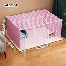 Small Cat Fence, Foldable Guinea Pig/Rabbit Cage, Indoor Removable Balcony Half Enclosed Pet Fence, Space Saving