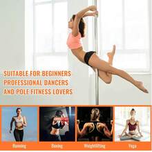 45 Mm Diameter Pole Dance Pole Made Of Stainless Steel, Height Adjustable From 2.35 To 2.74 M, Portable And Removable Table Dance Strip Pole With Static And Spinning Function - 銀色 - 查看 2