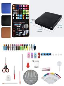 1 zestaw przenośnego zestawu do szycia DIY, domowe pudełko do szycia z nicią do szycia (losowy kolor)