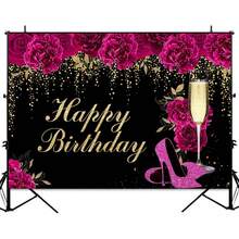 1pc Customized Birthday Backdrop, Pink Champagne High Heels Theme, Customized , Age, Name, Birthday Party Backdrop For Celebration, Anniversary Decoration - Item 3 - View 7
