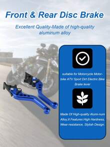 2 piezas/Set Palanca de freno y embrague CNC de 6 velocidades - Manillar de cuerno ajustable, material de aleación de aluminio CNC, adecuado para sistema de freno de disco delantero/tambor trasero/freno de disco doble, universal para motocicleta, scooter, bicicleta eléctrica, bicicleta todoterreno, compatible con Tank 200 EFI, Vitacci TANK 200, Nmax y otros modelos, accesorios de freno de disco delantero y trasero para motocicleta - Multicolor - Ver 3