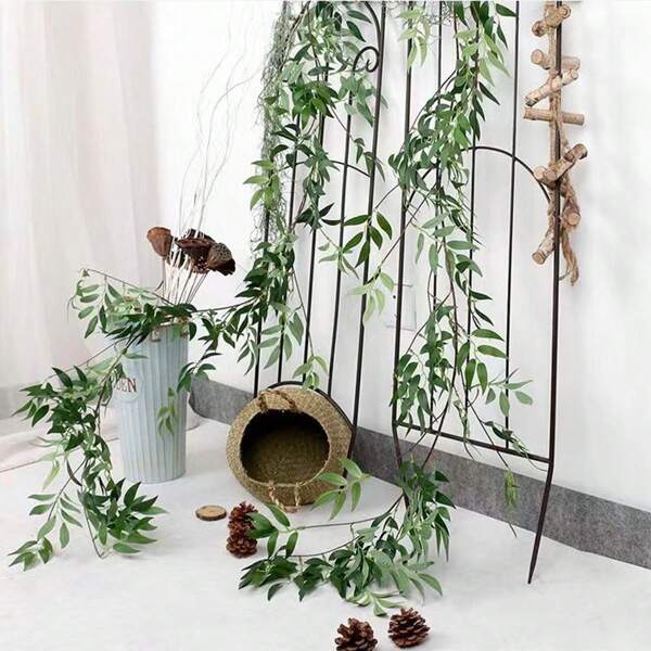 1 pieza Guirnalda de vid artificial de 170 cm, decoración de fondo para boda, corona de follaje artificial para fiesta, Halloween, manualidades, decoración interior y exterior del hogar y jardín, decoración de mesa para boda, plantas falsas