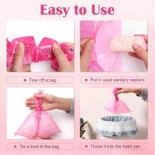 150pcs/10packs Pink Strawberry Scented Sanitary Pad Disposal Bags - Feminine Care Hygiene One-Time Mini Bags For Tampons, Pads, Diapers - Multicolor - View 7