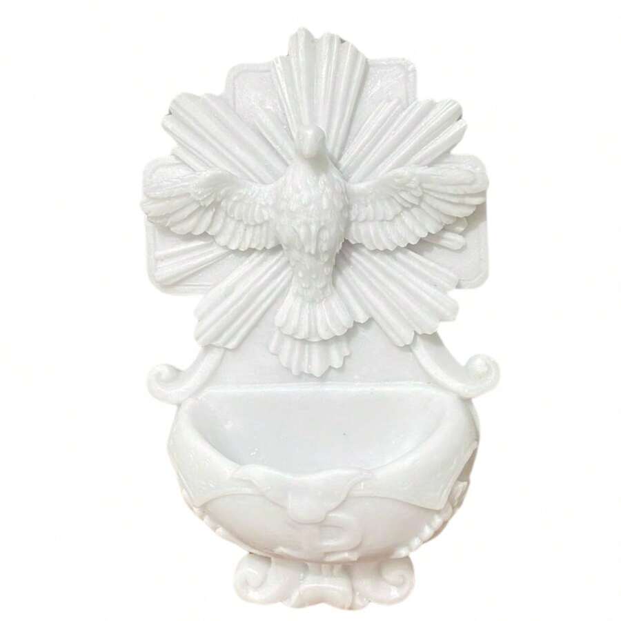 Holy Water Font Holy Spirit 16cm Hanging Wall Decoration - White - View 1