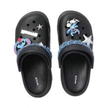 Miniso Lilo & Stitch Series Clog Slippers Boys Girls Casual Beach Non-Slip Breathable Sandals Fashion Beach Shoes Birthday Surprise Gift - Black - View 1