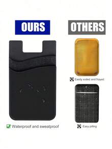 Silicone Phone Card Holder Wallet, Adhesive Back Design, 1/2 Pocket, Suitable For Credit Cards, Fits Most Phones, Silicone Material, Stick-On Phone Case - Multicolor - View 5