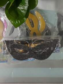 12 Laser Ball Masks, Holiday Decorative Paper Props, Suitable For Male And Female Holiday Gatherings, Mysterious Half Face Makeup Party Supplies, Suitable For 2025 New Year, Birthdays, Bachelor Parties, Adult Parties, Etc,