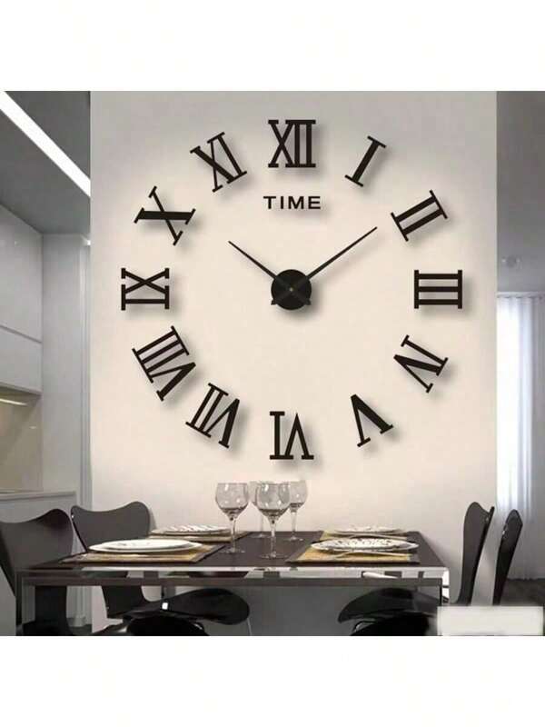 Acrylic Digital Wall Clock Roman Numerals Design Mirror Wall Clock Fashion Large Round Wall Clock DIY Self Adhesive Clocks