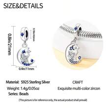 1count DIY Moonlight, Guardian Hand Three Pieces Pendant, 925 Sterling Silver Material Is Not Allergic, Creative DIY Pendant, Holiday Gifts, Suitable For Daily Wear