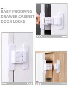 2/4/6 قطعة قفل باب عالمي بدون ثقب، قفل خزانة آمن للأطفال، قفل ثلاجة، قفل لاصق ذاتي للأدراج والخزائن والثلاجات