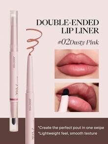 JOOCYEE 双头唇线笔，持久柔滑哑光妆效 - 02 Dusty Pink - 查看 2