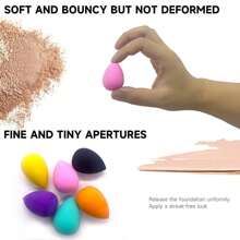 Juego de 5 piezas/10 piezas de esponjas mini coloridas para maquillaje, esponjas para maquillaje no absorbentes para uso seco y húmedo, de colores y formas aleatorias, compañeras para corrector y fijación de maquillaje, regalo de Navidad/regalo de amigo