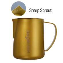 Jarra de leche de 350/600ML con taza de flores para café, capuchino, espuma de leche, jarra de acero inoxidable antiadherente - Verde - Ver 10