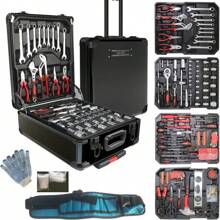 Set di 46 pezzi di strumenti per riparazione auto - Kit di strumenti manuali professionali per meccanici con cricchetto da 1/4", bussole e punte esagonali, per la manutenzione di veicoli e uso domestico