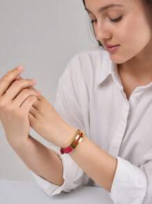 1 Stück PU Leder Armband, neues elegantes Design mit verstellbarer Schnalle, geeignet als Geschenk und für den täglichen Gebrauch