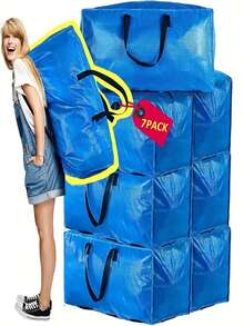 1pc Mobile Storage Bag, Moving Supplies And Heavy Duty Large Storage Bag With Zipper Backpack, Essentials For College Dorm, Portable Carry Bag Garment Storage Box (PE)