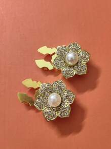 2pcs Button Cover For Shirt Flower Shape Cufflinks Covers Flower Sleeve Button Clip On Button For Dress Wedding Tux Decoration Button Clothing Accessories Gifts