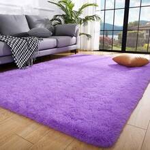 Shaggy Rug 2.00 X 1.50 Living Room Bedroom Office - Lilac - View 2