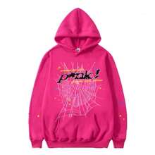 Hip Hop Spider Hoodies Set Y2k Hoodie Tracksuit Pullover Sweatshirt For Women Men Matching Hoodies For Couples Clothing Cotton  Letter  Textured Pattern  Graffiti    Casual  Party  Cute    Pocket    Conjunto Para Mujer - 粉色 - 查看 2