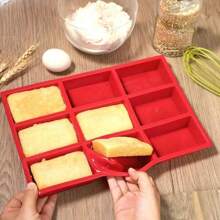 1PC Silicone Mini Bread Baking Tray -9-Grid Baking Tray, Perfect For Mini Bread, Corn Cake And Brownie Cake, Heat-Resistant Manual Baking Mold For Birthday Parties - Used For Making Rectangular Pastries, Kitchen Baking Mold Accessories