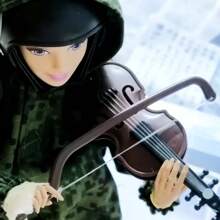 Tela elástica de 17 cm, tela elástica de 1ª y 2ª generación, tela elástica - Instrumento musical de violonchelo, miniatura de violín de muñeca BJD, miniatura de muebles, props de fotografía de escena Ob11