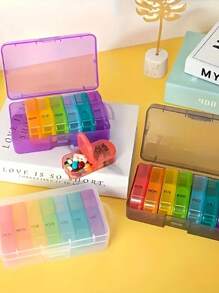 1pc Weekly Pill Organizer, 3 Times A Day, Portable Travel Pill Box 7 Days, With Large Pill Container, Lightproof Pill Box For Vitamins, Medications, Supplements And Fish Oil