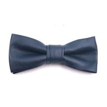 PU Leather Bow Tie Adjustable Solid Color Textured Creative Men Necktie Retro Cravat Boys Suit Accessories