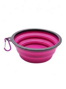 Tazón portátil para mascotas al aire libre, tazón expandible para perros, recipiente de alimentación lenta de silicona, plato de agua colgante para mascota, bol plegable premium para viajes de perros y gatos, para beber, diseño duradero, portátil y plegable rápido con clip Crr expansible