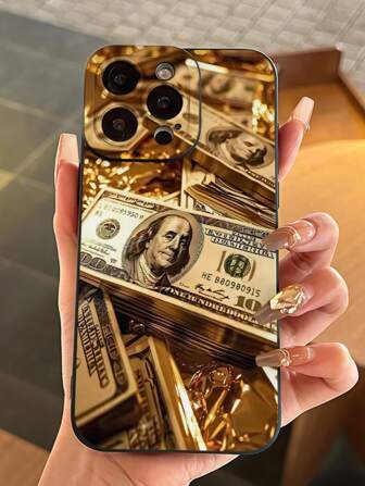 这款独特的复古钞票主题黑色手机壳，提供防摔保护，兼容 16、XR、11、12、13、14、15 和 16 Pro Max 等机型。这款时尚的黑色手机壳是情侣生日礼物的绝佳之选，也是一份充满趣味的卡通风格礼物。