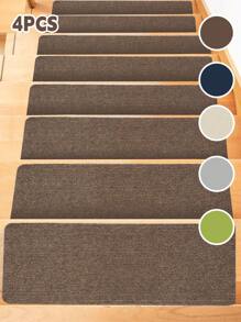 8 PIEZAS Pisadas antideslizantes para escaleras - Alfombras adhesivas de doble cara para escalones de madera/concreto, interior/exterior, almohadillas de seguridad con reducción de ruido (instalación sin taladro)
